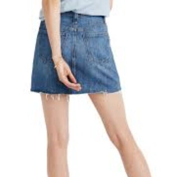 Madewell Eco Rigid Denim A-Line Mini Skirt NWOT 32 - Picture 4 of 8